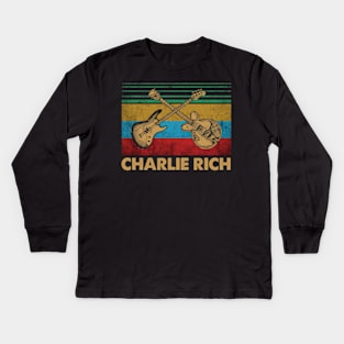 Graphic Proud Rich Name Guitars Birthday 70s 80s 90s Kids Long Sleeve T-Shirt